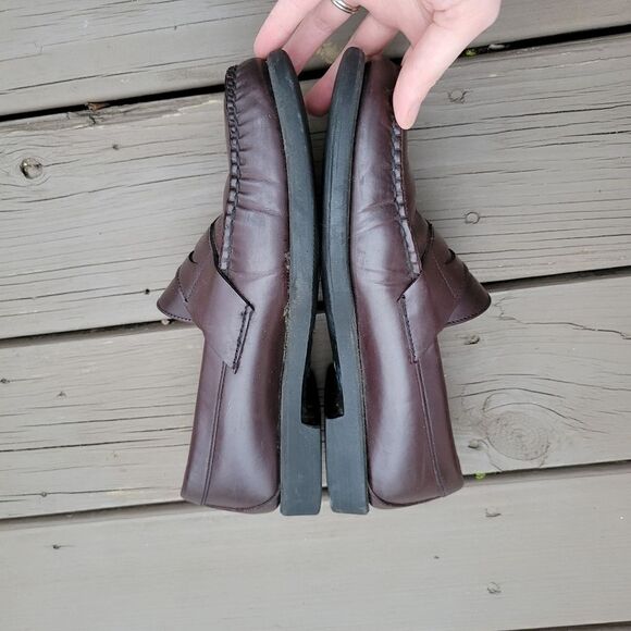 Vintage 90s y2k Brown Leather Moc Toe Moccasin Slip-on Driving Penny Loafers 9‎ main image 6